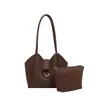 Bolsa tote balde estilo japonês popular deste ano para mulheres, novidade Outono 2026, cor sólida, simples, bolsa de ombro único, bolsa de axila mãe-filho