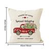 Funda de almohada de bicicleta para San Valentín, funda de almohada con estampado de flores rosas, funda de cojín de lino con borde cruzado, funda de almohada de cintura festiva