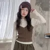Conjunto de Primavera y Otoño para Niñas 2026 Nuevo Estilo Infantil Elegante Niños Medianos y Grandes Casual Pantalones Cortos Holgados Pantalones de Pierna Ancha Chaleco Top Moderno