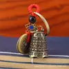 Nuevo Colgante de Llavero Campana de Bendición y Maldición Ping An Colgante de Cuerda de Paraguas Colgante de Campana Vieja Vintage de Latón
