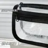 Estuche transparente negro, doble capa, gran capacidad, impermeable de PVC, adecuado para llevar al salón de exámenes, patrón de cuadros simple, caja de papelería para estudiantes