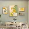 Pintura Decorativa Cálida Nórdica para Comedor Familiar Juego de Arte de Pared de Porcelana de Cristal Decoración de Pared de Aleación de Aluminio Estante de Hierro Colgante