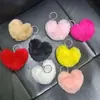 Llavero de Bola de Pelo Corazón de Durazno Relleno Adorno para Coche Estampado de Leopardo Corazón de Pareja Forma de Corazón Fabricante Venta al por Mayor