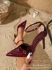 Zapatos de Tacón Alto Nuevos 2026 con Tacón Fino, Puntiagudos, Sexys y Versátiles, con una Sola Correa, Color Nude, Punta Cerrada y Talón Abierto Sandalias de Tacón Alto para Ventas Transfronterizas