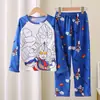 Pijamas para niñas, primavera y otoño, manga larga, para niño, finos, medianos y grandes, para niña, princesa, ropa de casa, traje de verano para niño