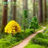 Árbol miniatura de flor de cerezo simulado, disponible en varios estilos; Adornos creativos de flores de plástico para maquetas de casas y paisajismo de villas