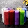 Copo de vidro cilíndrico igreja vela de sete dias várias cores 5 dias 7 dias cera de parafina copo religioso cera interior Páscoa