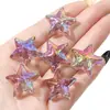 Cuentas de Estrella de Cinco Puntas de Tres Capas de Alta Transparencia con Coloración Acrílica Accesorios de Joyería para Cadena de Teléfono Móvil Llavero DIY Hecho a Mano