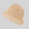 [En Stock] Sombrero de Pescador Tejido con Calados Casual para Vacaciones Venta al por Mayor Transfronteriza 100% Poliéster Transpirable Papyrus Moda Sombrero de Cubo