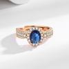 Estilo de Vida Lujo Ligero Sentido de Alta Gama Diamante de Color Incrustado Huevo de Paloma Industria Pesada Incrustado Gema Natural Imitación Anillo para Mujer Anillo