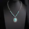Collar de Cerámica Jingdezhen Más Vendido, Nueva Cadena para Suéter Estilo Étnico Chino, Cuerda Trenzada, Joyería de Cadena Larga Retro para el Cuello para Mujeres