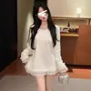 Estilo Coreano Dulce Reductor de Edad Pequeño Encaje Puntada Inferior Manga Larga Top Mujer Otoño e Invierno Nuevo Camiseta Básica Apilable