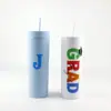 Copo de Água Portátil com Letras Criativas, Design Simples, Copo de Água Portátil de Plástico, Grau Alimentício, Venda Direta do Fabricante, Atacado