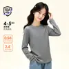 Tutu Elefantinho Roupa Infantil Camiseta de Manga Longa para Meninas 2026 Outono Novo Estilo Top de Cor Lisa Infantil Camisa Base Estilo Primavera e Outono