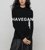 Camisa de Base Tricotada Meia-Gola Havegan/Lã Feminina Sem Costura Peça Única Macia e Sedosa Outono e Inverno Novo Estilo