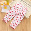 Pantalones de verano para niños, antimosquitos, para niñas, ligeros, transpirables, de algodón puro, con estampado para bebés.
