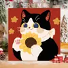 Gatito Lindo con Bufanda Pintura al Óleo Digital para Colorear DIY Interactivo Padre-Hijo Amigable para Principiantes Pintura Decorativa Acrílica