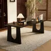 Mesa Grande de Madeira Maciça, Mesa de Computador Longa Estilo Sala de Estar, Bancada Estilo Antigo, Mesa de Escrita para Desktop em Quarto de Casa