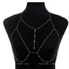 Cadena de Pecho Sexy Estilo Europeo y Americano, Cadena Corporal, Collar Elegante, Cadena para el Cuello para Mujeres, Cadena para Clavícula de Bikini con un Toque de Lujo