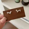Brincos Lisos de Prata com Laço Exquisitos, Simples e Estilosos, para Mulheres, Pequenos e Doces Brincos com Pingente de Franja para Coleção de Piercing