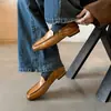 Mocasines Retro de 1.5cm, Zapatos Planos Cómodos para Caminar, Nuevo Estilo Primavera y Otoño 2026, Zapatos de Cuero sin Cordones Puntiagudos Cuadrados