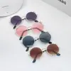 Óculos de Sol Infantis de Metal Estilo Coreano Moda para Meninos e Meninas Proteção UV Óculos de Sol para Bebê Óculos com Armação de Metal
