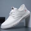 Sapatos Masculinos de Couro Primavera 2026 Novo Estilo Formal de Negócios Tendência Preto Solado Macio Slip-On Respirável Sapatos Casuais Sapatos Masculinos