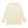 Camiseta lisa de cuello redondo para primavera y otoño, estilo holgado para hombres y mujeres jóvenes, hecha de algodón puro, adecuada como capa interior, camiseta básica de manga larga moderna y casual
