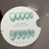 [Colección de Uñas Artísticas Ojo de Gato con Perlas de Vidrio] Uñas Portables Hechas Completamente a Mano, Uñas Postizas al por Mayor desde la Fábrica de Origen, Removibles