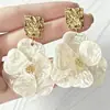 Pendientes de Flor de Acetato Acrílico de Doble Capa con Empalme Tridimensional Elegantes y de Moda Pendientes de Nicho de Gama Alta Super Hada Nuevos