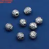 Accesorios de Plata Pura 99 Plata Pura Cuentas Dzi con Cuentas de Piedra Irregulares Cóncavas-Convexas, Plata Dura Cepillada Vintage Materiales DIY