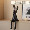Adornos Decorativos para Mueble de TV, Figura de Conejo Sentado Minimalista Italiano, Accesorio Decorativo Suave para Nicho de Entrada de Sala de Estar, Conejo Sentado