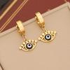 Aretes transfronterizos nuevos de joyería con ojos de aceite goteado, aretes de personalidad de acero inoxidable, aretes de temperamento, aretes de moda E495