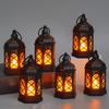 Lámpara de vela electrónica linterna lámpara de viento vela de simulación estilo retro europeo Vela Portavelas adornos LED linterna pony adornos
