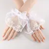 Guantes de Malla Cortos Transpirables Retro sin Dedos para Novia Mangas de Encaje para Manos