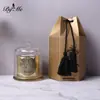 Cajas Personalizadas para Velas Aromáticas de Cera de Soja Hechas a Mano con Forma de Campana Dorada, con Opción de Añadir Logo, Regalo de Fragancia Festiva