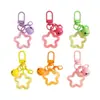 Estrella transparente de cinco puntas de colores 14 mm campana cierre de mosquetón hebilla de puerta colgante de llavero joyería hecha a mano DIY al por mayor no