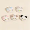Mini Gato KT com Capuz Desenho Animado Acessórios de Resina DIY, Nail Art com Cola de Creme, Presilhas de Cabelo Transfronteiriças, Adesivos para Capa de Celular