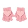 Luvas de Lã Tricotadas em Formato de Coração, Estilo Novo para Outono e Inverno, Luvas de Cinco Dedos Quentes e Espessas para Bebês e Crianças Pequenas