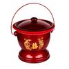 Escupidera Roja de Boda con Tapa Esmalte Dragón y Fénix Pato Mandarín Cubo de Dote para la Dote de la Novia Cubo de Orina para el Hogar