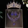 Collar de Corona Estilo Palacio Retro con Diamantes Brillantes en Forma de Gota de Agua, Moda Versátil de Lujo Ligero Exquisito de Nicho Set de Tres Piezas