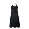 Novo Vestido de Verão Feminino Estilo Europeu e Americano com Design de Alça nas Costas, Emagrecimento da Cintura e Elegante Vestido de Suspensório