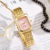Relógio Feminino de Aço Dourado High-End Moda Relógio de Pulso Feminino Moda Quartzo