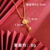 Collar, pendientes y anillo de loto dorado de estilo antiguo, combina con todo, joyería de mano con flor de loto, estilo chino, accesorios Yiwu al por mayor
