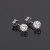 Fornecimento transfronteiriço de brincos de aço inoxidável bola de zircônia com diamante completo brincos de bolo de ameixa pérola brincos aubose atacado comércio exterior
