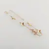 Colar Multicamadas Borboleta Estilo Coreano para Mulheres, Pingente de Cristal em Forma de Coração Inglês com Diamantes, Conjunto de Joias Pulseira de Pérolas