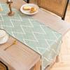 Camino de Mesa Rayado con Olas Estilo Japonés con Borlas en las Esquinas, Mantel, Cubierta para Mesa de Café, Cubierta para Mueble de TV, Diseño Estilo Japonés