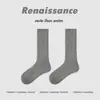 Calcetines Originales Renacentistas para Mujer, Calcetines de Media Pantorrilla Otoño e Invierno, Calcetines Holgados de Punto Grueso Sin Costuras, Calcetines de Algodón de Color Sólido para Niñas