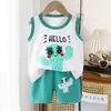 Traje de chaleco para niños verano algodón niños nuevo niñas shorts ropa traje de bebé coreano ropa para niños al por mayor