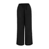 Pantalones Casuales de Estilo Old Money de Tencel y Lino, de Cintura Alta con Cordón de Algodón y Lino, Versátiles, Adelgazantes, Rectos, Pierna Ancha para Caminar y Usar en Casa